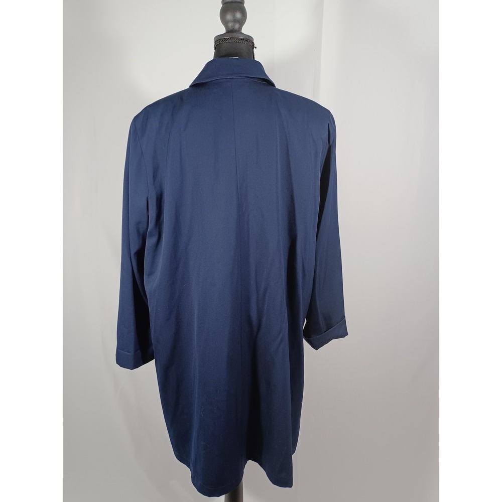 Vintage‎ Anne Klein Coat Womens Small Blue Wool Single Breasted Overcoat 80s - Picture 3 of 7
